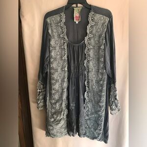 Johnny Was pewter tunic top